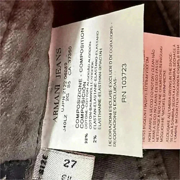 Giorgio Armani Jeans Gray Charcoal Women's 27 Skinny - Picture 4 of 4